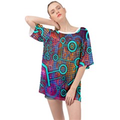 Abstract Tech Galaxy Design Oversized Chiffon Top by ExtraAwesomeSauce