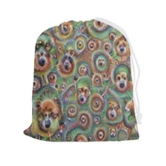Surreal Abstract Early Ai Art Drawstring Pouch (2xl) by ExtraAwesomeSauce
