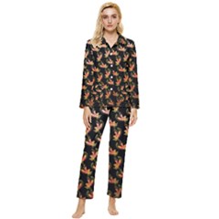 Regal Eagle Pattern Womens  Long Sleeve Velvet Pocket Pajamas Set by ExtraAwesomeSauce