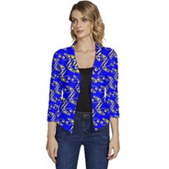 Eye Of Horus Pattern Women s Casual 3/4 Sleeve Spring Jacket by ExtraAwesomeSauce