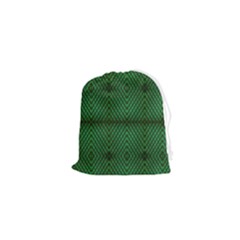 Green Diamond Grid Pattern Drawstring Pouch (xs) by ExtraAwesomeSauce