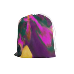 Vibrant Abstract Equine Art Drawstring Pouch (large) by ExtraAwesomeSauce