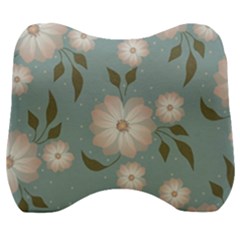 Flora Floral Flower Flowers Pattern Velour Head Support Cushion by Apenda