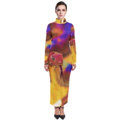 Vibrant Forked-tongue Snake Art Turtleneck Maxi Dress by ExtraAwesomeSauce