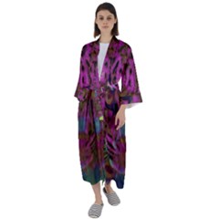 Pink And Purple Leopard Maxi Satin Kimono by ExtraAwesomeSauce