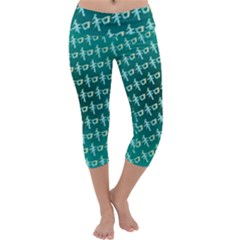 Peaceful Japanese Kanji Design Capri Yoga Leggings by ExtraAwesomeSauce