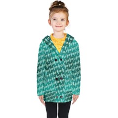 Peaceful Japanese Kanji Design Kids  Double Breasted Button Coat by ExtraAwesomeSauce
