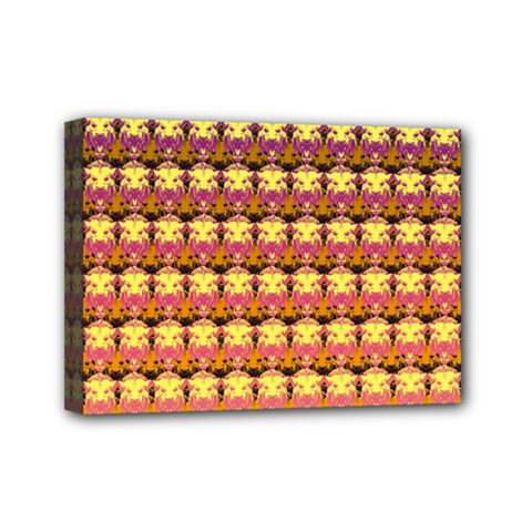 Gradient Lion Head Pattern Mini Canvas 7  X 5  (stretched) by ExtraAwesomeSauce
