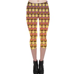 Gradient Lion Head Pattern Capri Leggings  by ExtraAwesomeSauce