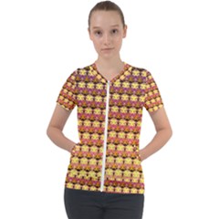 Gradient Lion Head Pattern Short Sleeve Zip Up Jacket by ExtraAwesomeSauce