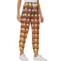 Gradient Lion Head Pattern Women s Cropped Drawstring Pants View3