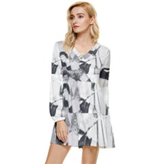 Betty Page Bdsm Tiered Long Sleeve Mini Dress by CherleyTemples
