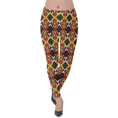 Colorful Geometric Pattern Design Velvet Leggings by ExtraAwesomeSauce