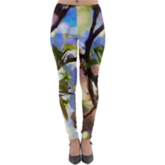 Springtime Pear Tree Blossoms Lightweight Velour Leggings by ExtraAwesomeSauce