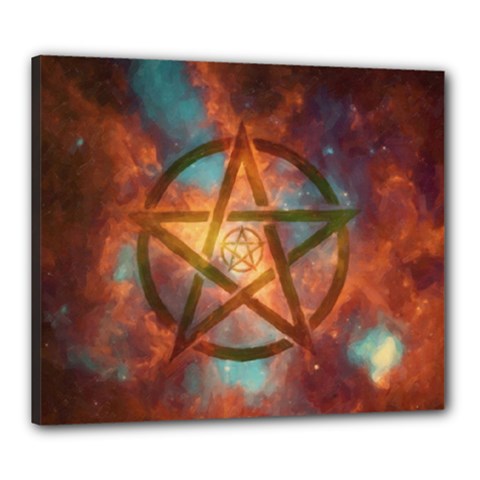 Enchanted Nebula Pentagram Art Canvas 24  X 20  (stretched) by ExtraAwesomeSauce