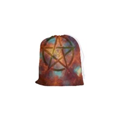 Enchanted Nebula Pentagram Art Drawstring Pouch (xs) by ExtraAwesomeSauce