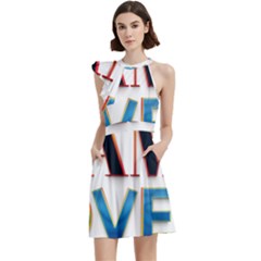 Game Over Text Design  Cocktail Party Halter Sleeveless Dress With Pockets by 7223056