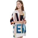Game Over Text Design  Open Front 3/4 Sleeve Batwing Chiffon Cardigan Kimono View3