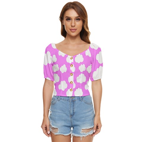 Purple Clouds Button Up Blouse by ConteMonfrey