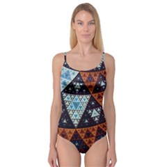 Fractal Triangle Geometric Abstract Pattern Camisole Leotard  by Cemarart