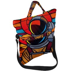 Astronaut Fold Over Handle Tote Bag by AIDreaming