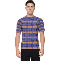 Bitcoin Logo Pattern Men s Short Sleeve Rash Guard by ExtraAwesomeSauce