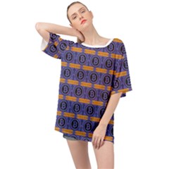 Bitcoin Logo Pattern Oversized Chiffon Top by ExtraAwesomeSauce