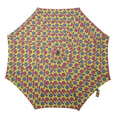 Colorful Bitcoin Pattern Hook Handle Umbrellas (medium) by ExtraAwesomeSauce