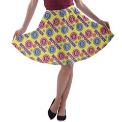 Colorful Bitcoin Pattern A-line Skater Skirt by ExtraAwesomeSauce