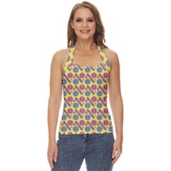 Colorful Bitcoin Pattern Basic Halter Top by ExtraAwesomeSauce