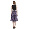 Sugar Skull Cat Pattern A-Line Full Circle Midi Skirt With Pocket View4