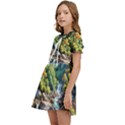 Serene Mountain Waterfall Landscape Kids  Sweet Collar Dress View3