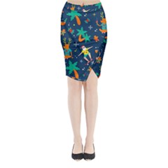 Colorful Funny Christmas Pattern Midi Wrap Pencil Skirt by Ket1n9