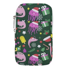 Dinosaur Colorful Funny Christmas Pattern Waist Pouch (large) by Ket1n9