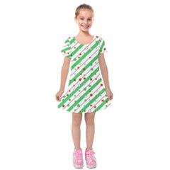 Christmas Paper Stars Pattern Texture Background Colorful Colors Seamless Kids  Short Sleeve Velvet Dress by Ket1n9