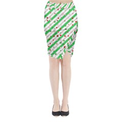 Christmas Paper Stars Pattern Texture Background Colorful Colors Seamless Midi Wrap Pencil Skirt by Ket1n9