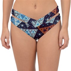 Fractal Triangle Geometric Abstract Pattern Double Strap Halter Bikini Bottoms by Cemarart