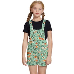 Retro 1960s Flowers Pattern 3 Kids  Short Overalls by violetheavensky