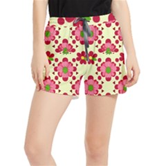 Retro 1960s Flowers Pattern 4 Women s Runner Shorts by violetheavensky