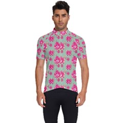 Retro 1880s Flowers Pattern 11 Men s Short Sleeve Cycling Jersey by violetheavensky