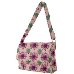 Retro 1880s Flowers Pattern 10 Full Print Messenger Bag (l) by violetheavensky