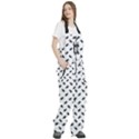 Fly Phot Motif Seamless Black And White Pattern Women s Front Zip Ski And Snowboard Bib Pants View3