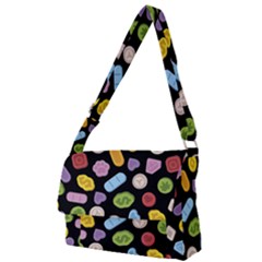 Ecstasy Pills Pattern Full Print Messenger Bag (l) by Valentinaart