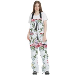 Floral Elements Peony Chinese Rose Women s Front Zip Ski And Snowboard Bib Pants by Grandong