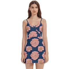 Retro 1880s Flowers Pattern 16 Body Wrap Sleeveless V-neck Mini Dress by violetheavensky