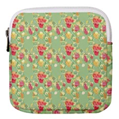 Retro 1880s Flowers Pattern 17 Mini Square Pouch by violetheavensky