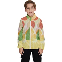 Citrus Fruit Healthy Vitamin Kids  High Neck Windbreaker by Paksenen