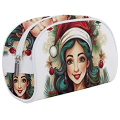 Young Woman With Santa Claus Clothes Isolated Illustration Wb Make Up Case (medium) by dflcprintsclothing