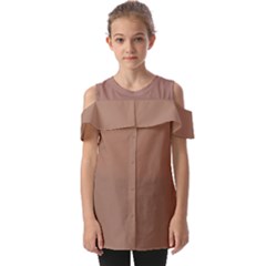 Mocha Mousse Hex Code #a47864 Fold Over Open Sleeve Top by dressshop