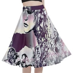 Marina Paper Cut A-line Full Circle Midi Skirt With Pocket by MRNStudios